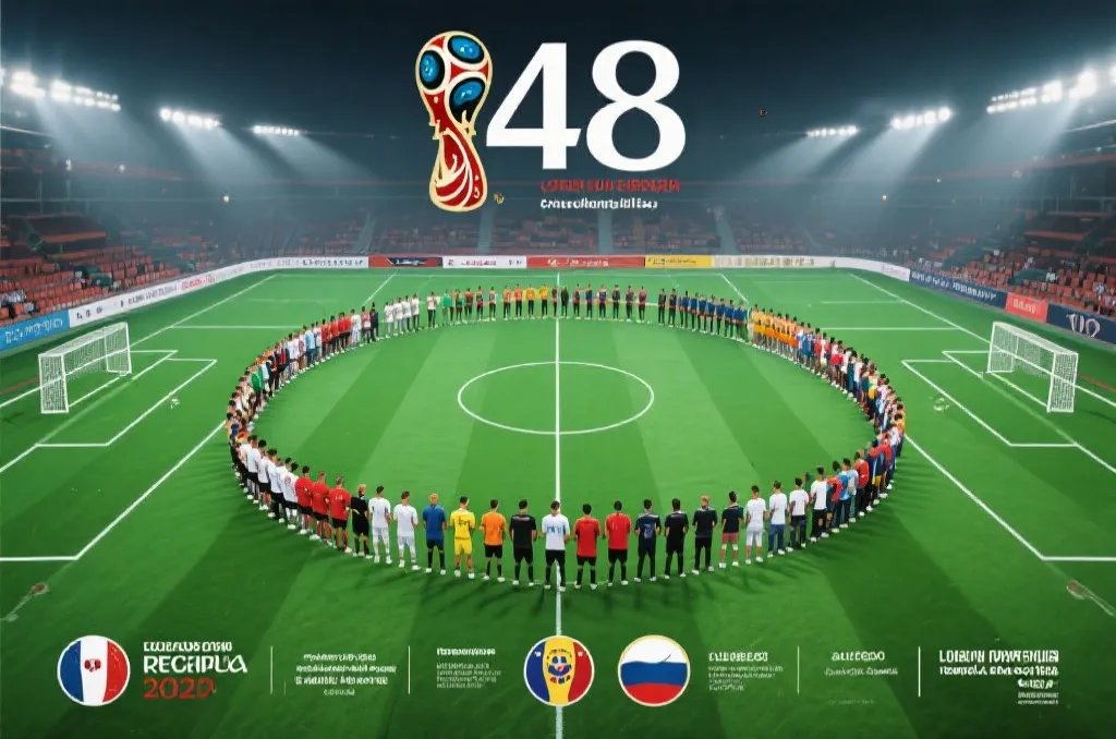 2026世界杯48强球队名单与全球足球版图概念图